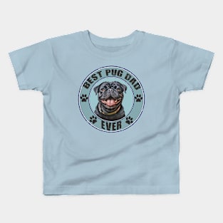 Black Pug "Best Pug Dad Ever" T Shirt Kids T-Shirt